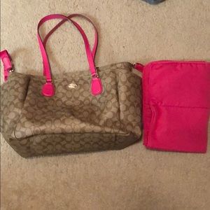 Like new Coach diaper bag with changing pad